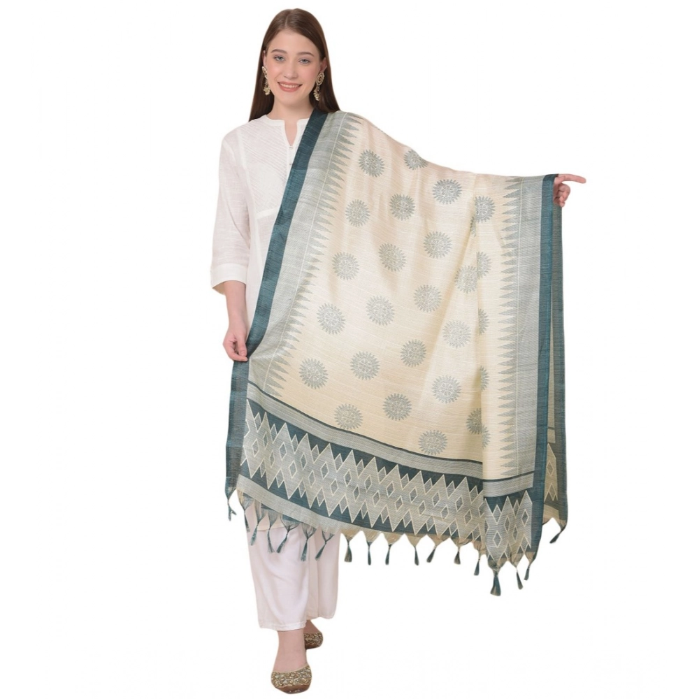 Generic Women's Art Silk Printed Dupatta (Grey, Length:Â 2.25 to 2.50 Mtr)