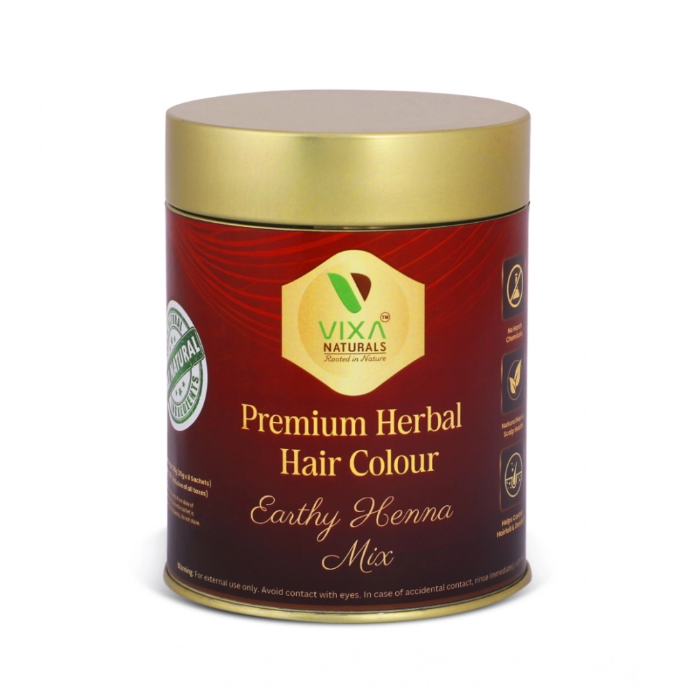Generic Women's Vixa Naturals Dark Brown Mix Hair Color | Henna Powder for Hair | Natural Black Herbal Hair Dye | Organic Mehndi with Indigo, Tulsi, Baheda & Thankuni | 25g x 8