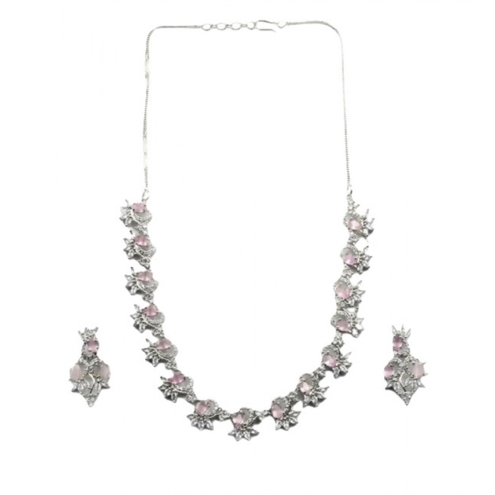 PID-66333-Women-s-Brass-Silver-Plated-Necklace-set-Pink-1-1000x1000-1.webp