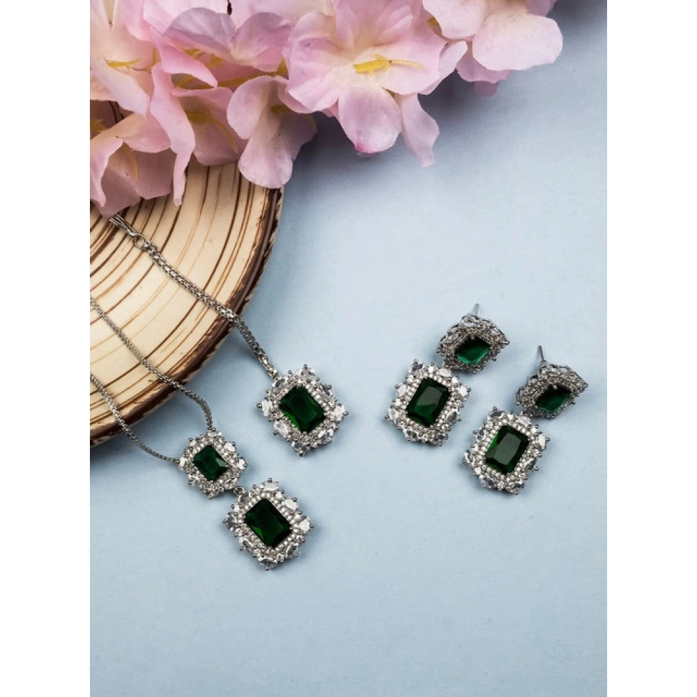PID-66288-Women-s-Brass-Silver-Plated-Pendant-Set-Green-1-1000x1000-1.webp