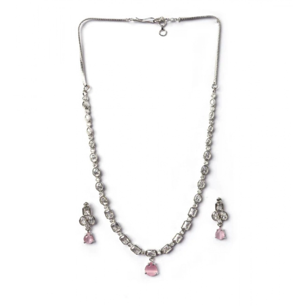 PID-66303-Women-s-Brass-Silver-Plated-Necklace-set-Pink-1-1000x1000-1.webp