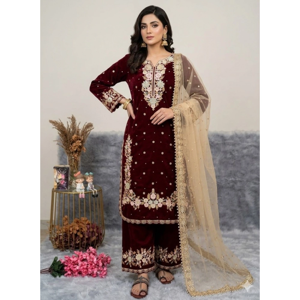 PID-66493-Women-s-Silk-Embroidered-3-4th-Sleeve-Round-Kurti-With-Palazzo-and-Dupatta-Set-Maroon-1-1000x1000-1.webp