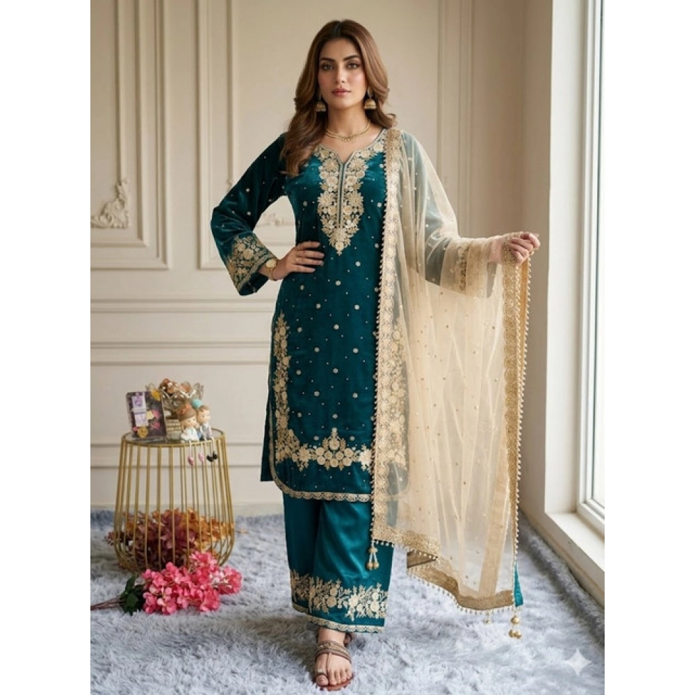 PID-66497-Women-s-Silk-Embroidered-3-4th-Sleeve-Round-Kurti-With-Palazzo-and-Dupatta-Set-Turquoise-1000x1000-1.webp